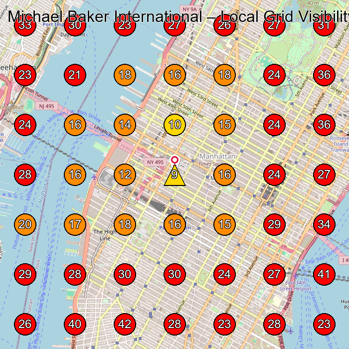 Michael Baker International GeoGrid visibility map for Engineering Consultant in New York